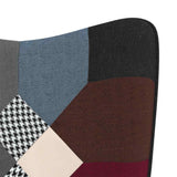 Poltrona Patchwork Chic Sedia Sgabello Poggiapiedi Legno Multicolore