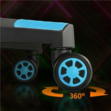 Sedia Gaming Poltrona Ufficio Ergonomica con Poggiapiedi Reclinabile 180° Nera