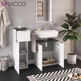 VICCO Scaffale per bagno OTIS Bianco Scaffale alto Credenza di base per lavabo C