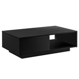 Tavolino Basso da caffè con Cassetto e Ripiano x Salotto 95 x 55 x 31 cm Nero