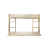 Scrivania da muro tavolo per computer PC libreria MDF legno chiaro 110x75x48 cm