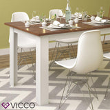 VICCO Tavolo da pranzo KARLOS 140cm Bianco Noce Tavolo da sala da pranzo
