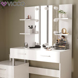 Tavolo cosmetico da trucco make-up specchio + LED Bianco Maria Vicco