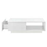 Tavolino da caffè con Cassetto e Ripiano Tavolino da Salotto 95x55x31 cm Bianco