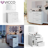  Vicco Toeletta da trucco Klara bianco incl. Specchio Panchina Cassettone porta