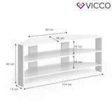 Vicco Credenza bassa Angolo Credenza per TV Scaffale PIT Tavolo porta-tv