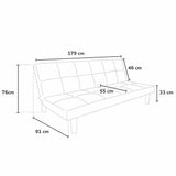 Divano Letto Design in tessuto 2 Posti per casa e ufficio Giada Dark