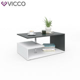 Vicco Tavolino da divano Guillermo Tavolino da salotto bianco antracite 91x52