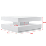 Tavolino da Salotto Tavolo Tabella Del Sofà Piano Allungabile Bianco