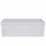 Cassapanca Pouf Contenitore Pieghevole Panca Sgabello Poggiapiedi Pelle Bianco