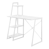 Scrivania Con Leiter-Regal Tavolo da Ufficio Computer Lavoro PC Bianco
