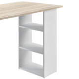 Scrivania con 3 Ripiani e 3 Cassetti 120 x 49 x 72cm Tavolo da PC Bianco/Quercia