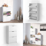 Vicco Scarpiera Luca Scarpiera bianca a 3 scomparti Scaffale porta scarpe Mobile