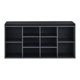 Scarpiera Panchina con Cuscino 10 Vani Portascarpe Grigio Scuro