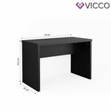 Vicco Sgabello per toeletta panchina Panca Cassettiera Specchio 70 cm Nero