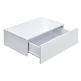 Comodino Bianco Lucido Tavolo Comodino Cassettiera Tavola da Muro Scaffale