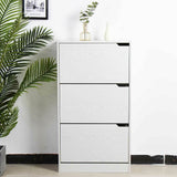 Scarpiera 3 Ante Ripiani Doppia Profondita Legno  Bianco Frassinato