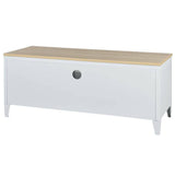 Armadietto Mobiletto TV con Cassetto Metallo MDF Mobile Televisione Moderno Bian