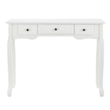 [en.casa] Tavolo Consolle Vintage con 3 Cassetti 78x100x35 cm da Salotto Bianco