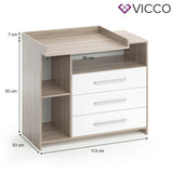 VICCO Cassettone con fasciatoio Scaffale con fasciatoio Mobile per bebè