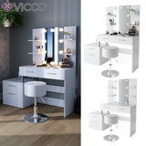 Tavolo cosmetico da trucco make-up specchio Sgabello + LED Bianco Maria Vicco