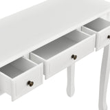 [en.casa] Tavolo Consolle Vintage con 3 Cassetti 78x100x35 cm da Salotto Bianco