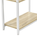 Scrivania Con Scaffale Tavolo da Ufficio Computer Lavoro PC Rovere/Bianco