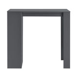 Tavolo Alto da Bar 110 x 50 x 103 cm Penisola Cucina con 3 Ripiani - Grigio