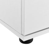 [en.casa]® Comodino da letto bianco con 3 cassetti como tavolo d´appoggio stanza
