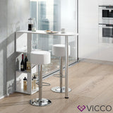 VICCO Tavolino bar ROSS Bianco Bancone da bar Tavolino alto da bar