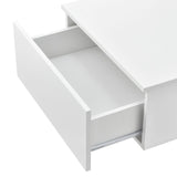 Tavolino da caffè con Cassetto e Ripiano Tavolino da Salotto 95x55x31 cm Bianco