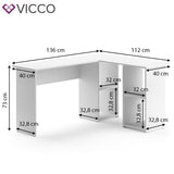Scrivania ad angolo bianco Computer Scrivania per ufficio PC Scrivan Vicco