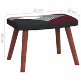 Poltrona Patchwork Chic Sedia Sgabello Poggiapiedi Legno Multicolore