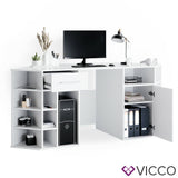 Scrivania HOUSTON bianco Tavolo da lavoro Tavolo per ufficio Vicco