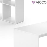 Vicco Scrivania Emir bianca Tavolo per computer con ripiano Armadio Divisorio