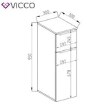 VICCO Scaffale per bagno OTIS Bianco Scaffale alto Credenza di base per lavabo C
