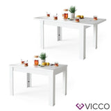 Tavolo da cucina estraibile 120-160x80cm bianco Tavolo Vicco