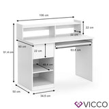 Scrivania Tavolo per ufficio Tavolo lavoro Keno bianco Tavolo per computer