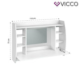 VICCO Toeletta Trucco Tavolo MAX Cosmetici Tavolino Specchio bianco