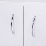 Mobiletto Cucina per Microonde con Armadietto e Ruote in Legno Bianco