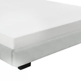 Letto Matrimoniale Imbottito Telaio Rete a Doghe Bianco Similpelle