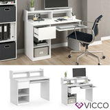 Vicco Scrivania Tavolo per ufficio Tavolo lavoro Keno bianco Tavolo per computer