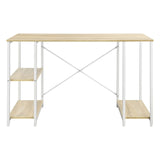 Scrivania Con Scaffale Tavolo da Ufficio Computer Lavoro PC Rovere/Bianco