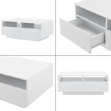 Tavolino da Salotto Tavolo Tabella Del Sofà Contenitore Cassetto Bianco