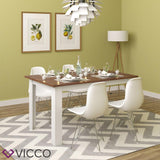 VICCO Tavolo da pranzo KARLOS 140cm Bianco Noce Tavolo da sala da pranzo
