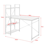 Scrivania con Scaffale per ufficio tavolo computer tavolo tavolo da lavoro tavolo PC Bianco