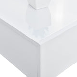 Mensola con Cassetto Pensile Parete Cassettiera Bianco Lucido