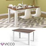 VICCO Tavolo da pranzo KARLOS 140cm Bianco Noce Tavolo da sala da pranzo