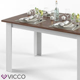 VICCO Tavolo da pranzo KARLOS 140cm Bianco Noce Tavolo da sala da pranzo