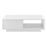 Tavolino da caffè con Cassetto e Ripiano Tavolino da Salotto 95x55x31 cm Bianco